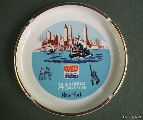 1966 Vintage New York Advertising Banker Convention Ashtray