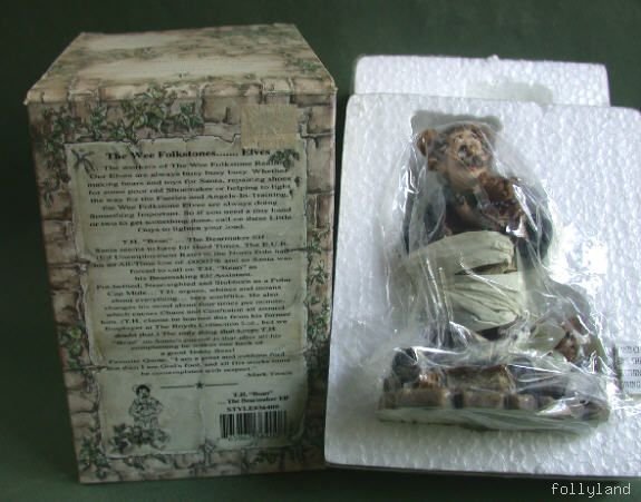 Retired Boyds Bearstone T.H. Bean Bearmaker Elf 3E NIB