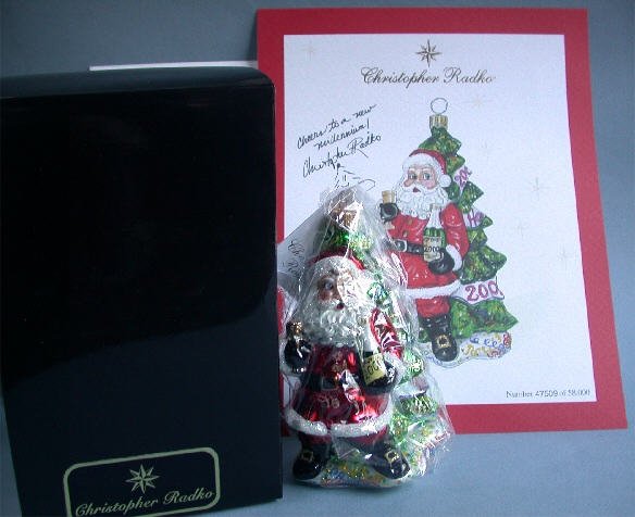 Radko 2000 Millennium Cheer LE Xmas Ornament & Art Print