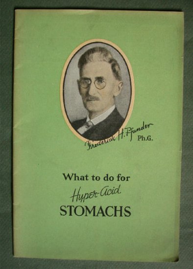 1934 Hyper Acid Stomachs Booklet Ad Pfunder Tablets