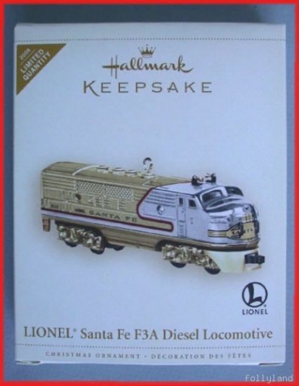 Hallmark Ornament 2006 Lionel SantaFe F3A Locomotive Colorway