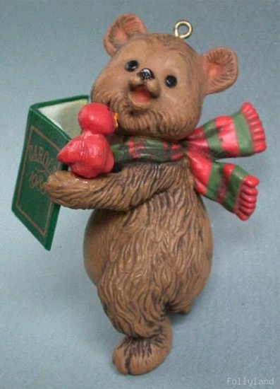 1980 Hallmark Ornament Caroling Bear Songbook Carols
