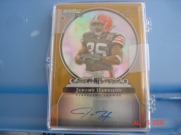jerome harrison 2006 bowman sterling rc auto #d to 900