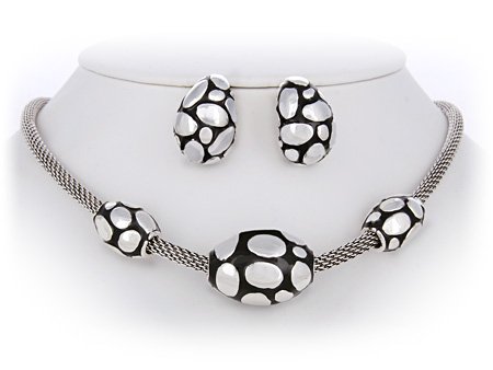 Black & Silver John Hardy Look Necklace Set