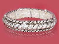 Silver Hammered Designer Look Bangle