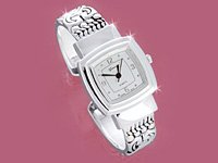 Silver Brighton Look Heart Cuff Watch