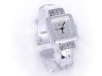Silver Square Face Cuff Watch