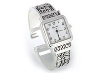 Silver Brighton Designer Look Cuff Watch