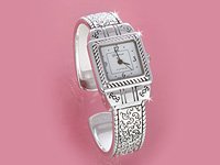 Silver Brighton Look Cuff Watch
