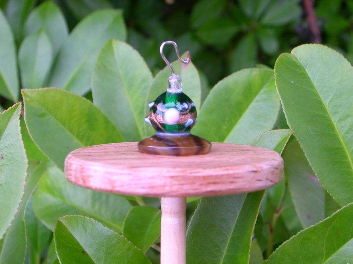 Glass Beaded Silk Flicker Top Whorl Drop Spindle OOAK