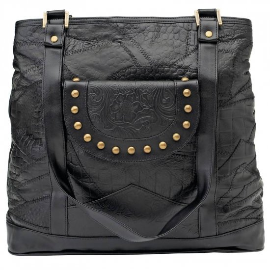 Embassyâ„¢ Black Genuine Leather Shoulder Bag.