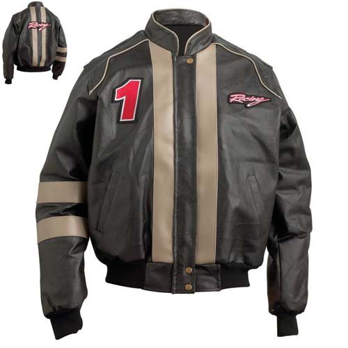 Diamond Plate™ Hand-Sewn Pebble Grain Leather Men’s Motorcycle Jacket.
