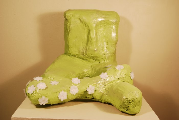 Large Green Abstract Figurative Sculpture.
