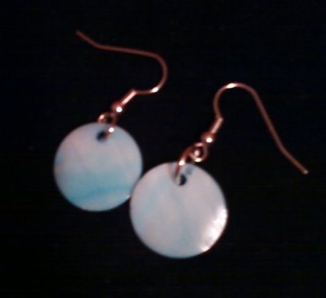 Blue Mother of Pearl Earrings.