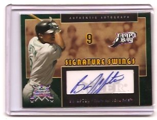 2005 FLEER NATIONAL PASTIME B.J. UPTON SWINGS AUTO