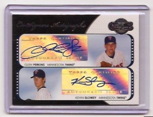 2008 Topps Co-Signers Glen Perkins/Kevin Slowey Dual Auto