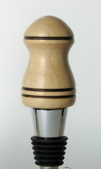 Hand Turned Maple Bottle Stopper
