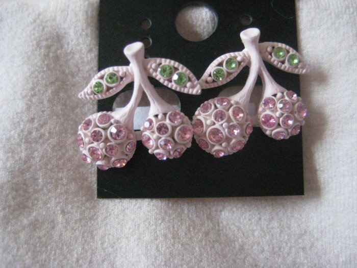 CHILDRENS CHERRY SHAPE PINK EARRINGS