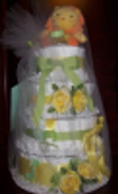 4 Tier Diaper Cake Centerpiece (Unisex)