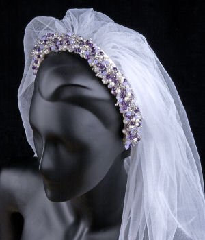 Custom Bridal Headband and Veil