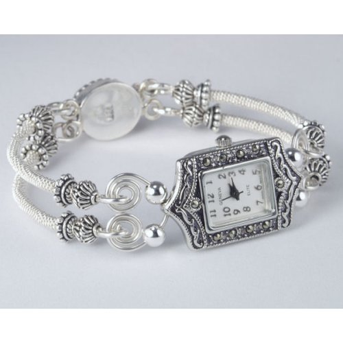 Sterling Silver Watch Band with Marcasite