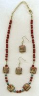 Cranberry Swirl Necklace Set