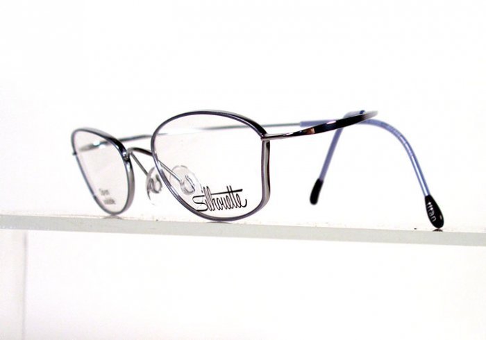 SILHOUETTE 6520 6050 Silver Flexible Titanium Eyeglasses w/ Case