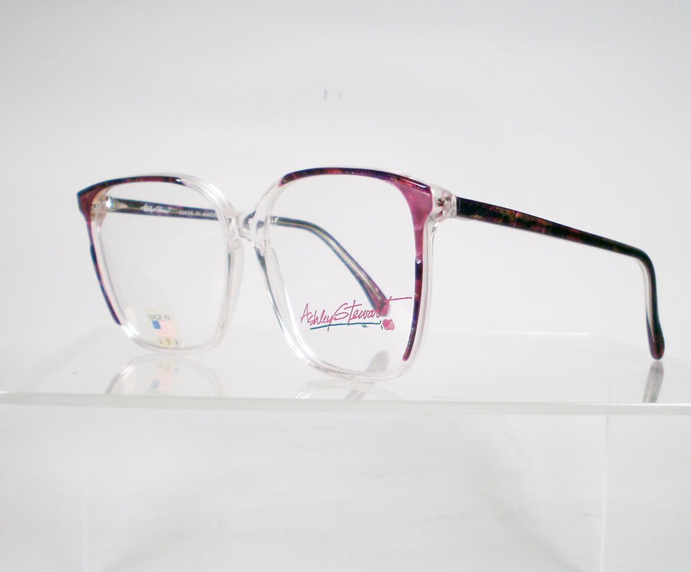 ASHLEY STEWART Purple and Gold Eyeglass Frames