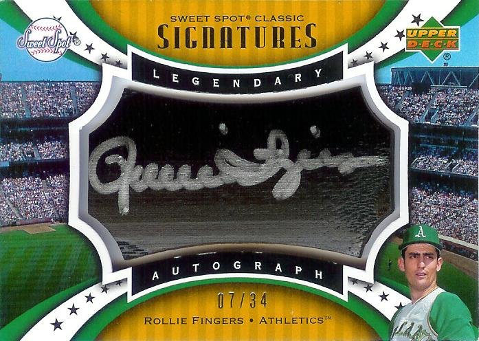 2006 Sweet Spot Rollie Fingers autograph barrel 07/34