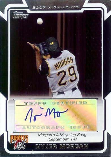 2008 topps Nyjer Morgan autograph