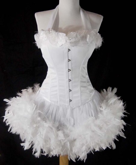 Medium~Custom White Moulin Burlesque Can Can Costume