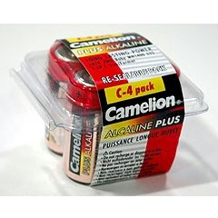 "C" Plus Alkaline Batteries - 4 Pack