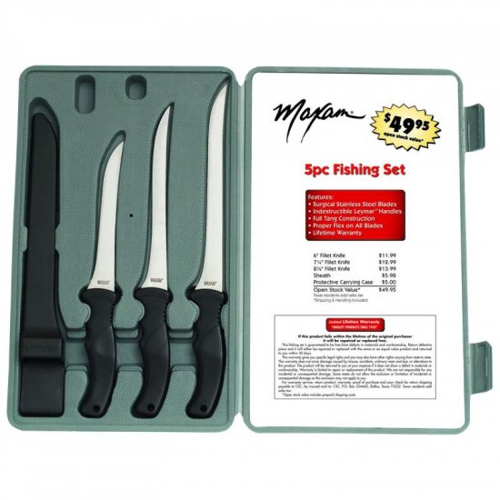 Maxam 4pc Fish Fillet Knife Set