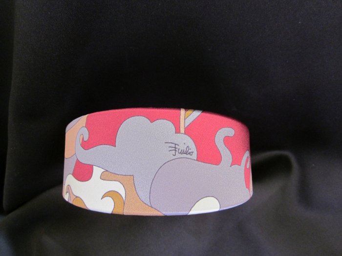 Headband made with authentic Emilio Pucci Silk Blue Yellow