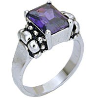 Amethyst CZSolitaire / Size 8