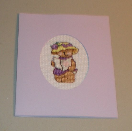 Adorable Bear Cross Stitch Card