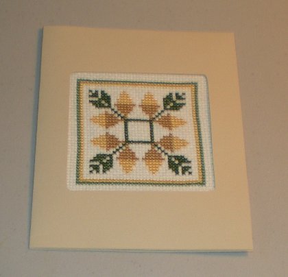 Acorn Sampler Cross Stitch Card