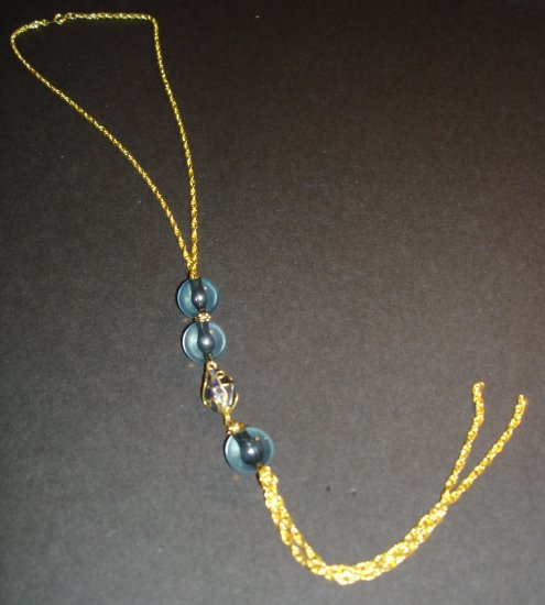 Golden Blues Beaded Necklace