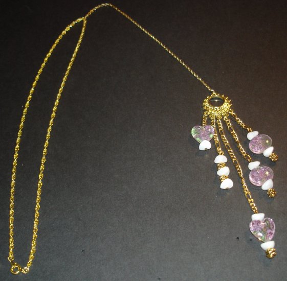 Gold & Pink Flower Power Necklace