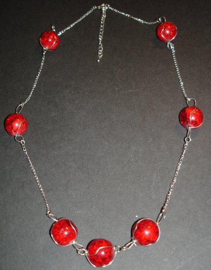 Shattered Red Globe Necklace