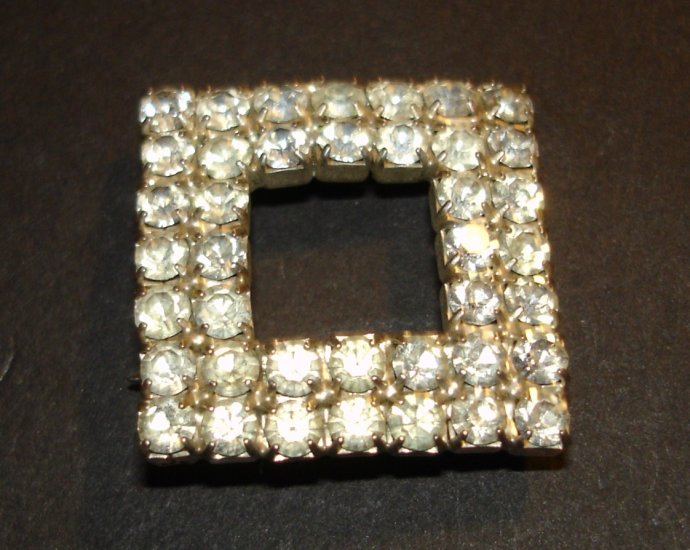 Rhinestone Square Brooch