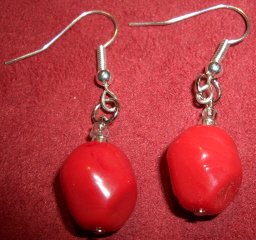 Red Boulder Earrings