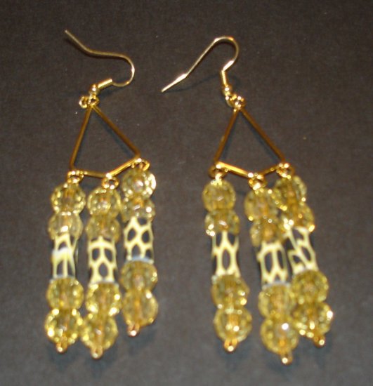 Gold & Leopard Chandelier Earrings