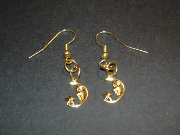Gold Moon & Stars Earrings