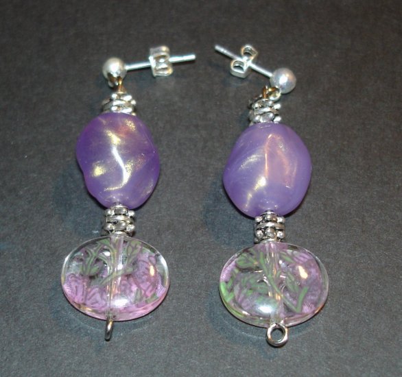 Lavendar Flower Earrings