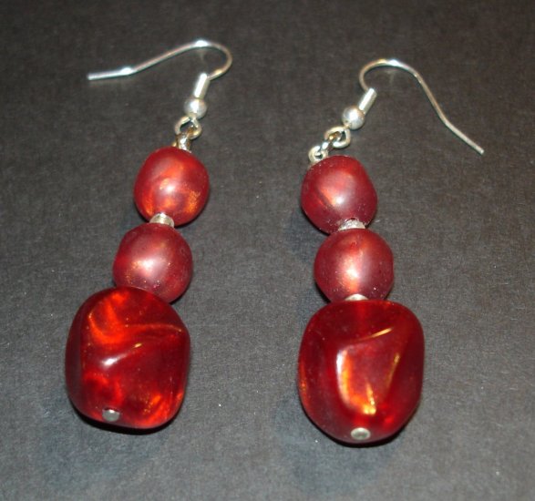 Red Velvet Beaded Earrings