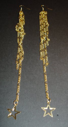 Gold Stars Dangle Earrings