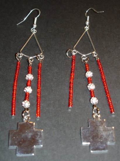 Red Vixen Chandelier Earrings