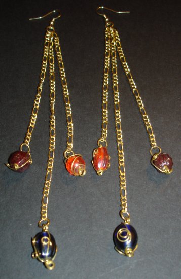 Gold Swirls Dangle Earrings