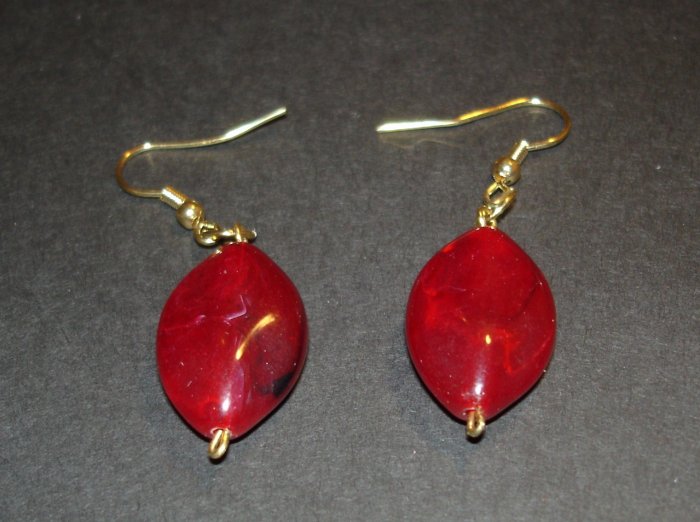 Red Ovals Earrings